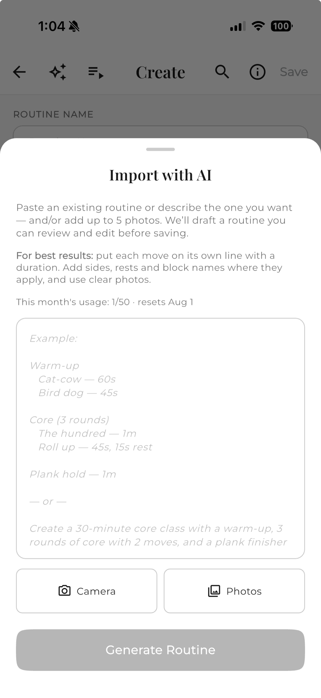 Import a class plan with AI